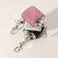 Madeline Love Clear 1oz Bling Studded Stainless Steel Mini Flask Keychain Bag Charm - Bags & Wallets - extra