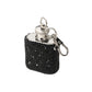 Madeline Love Jet Black 1oz Bling Studded Stainless Steel Mini Flask Keychain Bag Charm - Bags & Wallets - extra
