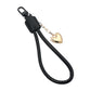Madeline Love Black, Gold Heart Charm Drop Faux Leather Wristlet Keychain Bag Charm - Bags & Wallets - desc