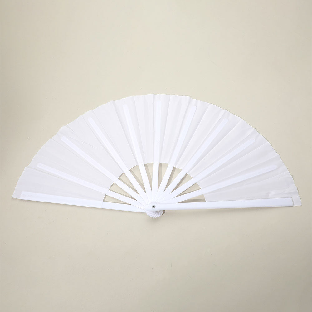 Madeline Love White Plain Folding Line Dance Hand Fan - Jewelry