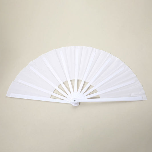 Madeline Love White Plain Folding Line Dance Hand Fan - Jewelry