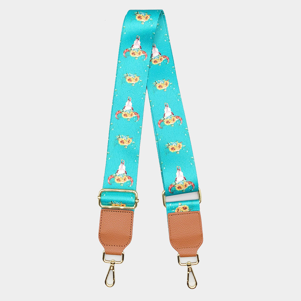Madeline Love Blue Steer Head Pointed Bag Strap - Bags & Wallets