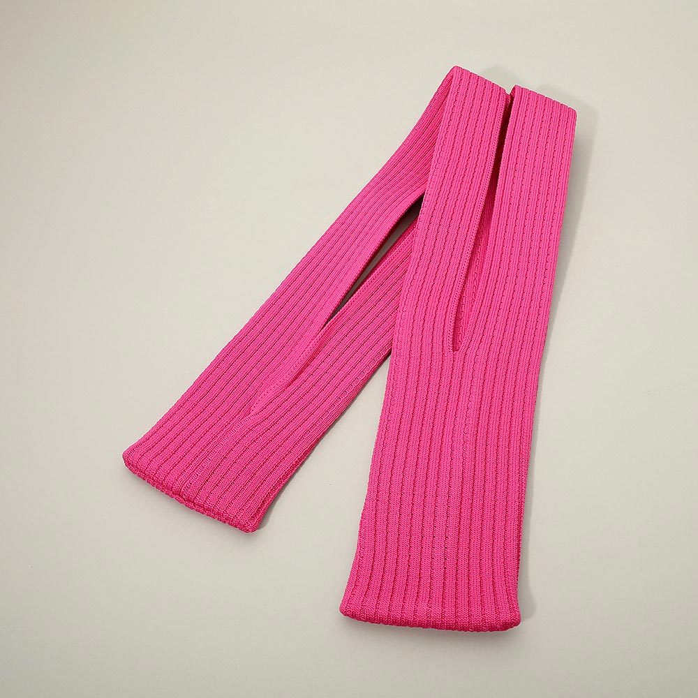 Madeline Love Pink Long Ribbed Knit Stretch Phone Pouch Phone Holder - Bags & Wallets - desc