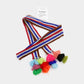Madeline Love Blue Striped Crochet Tassel Tip Hat Band - Hair Accessories - desc