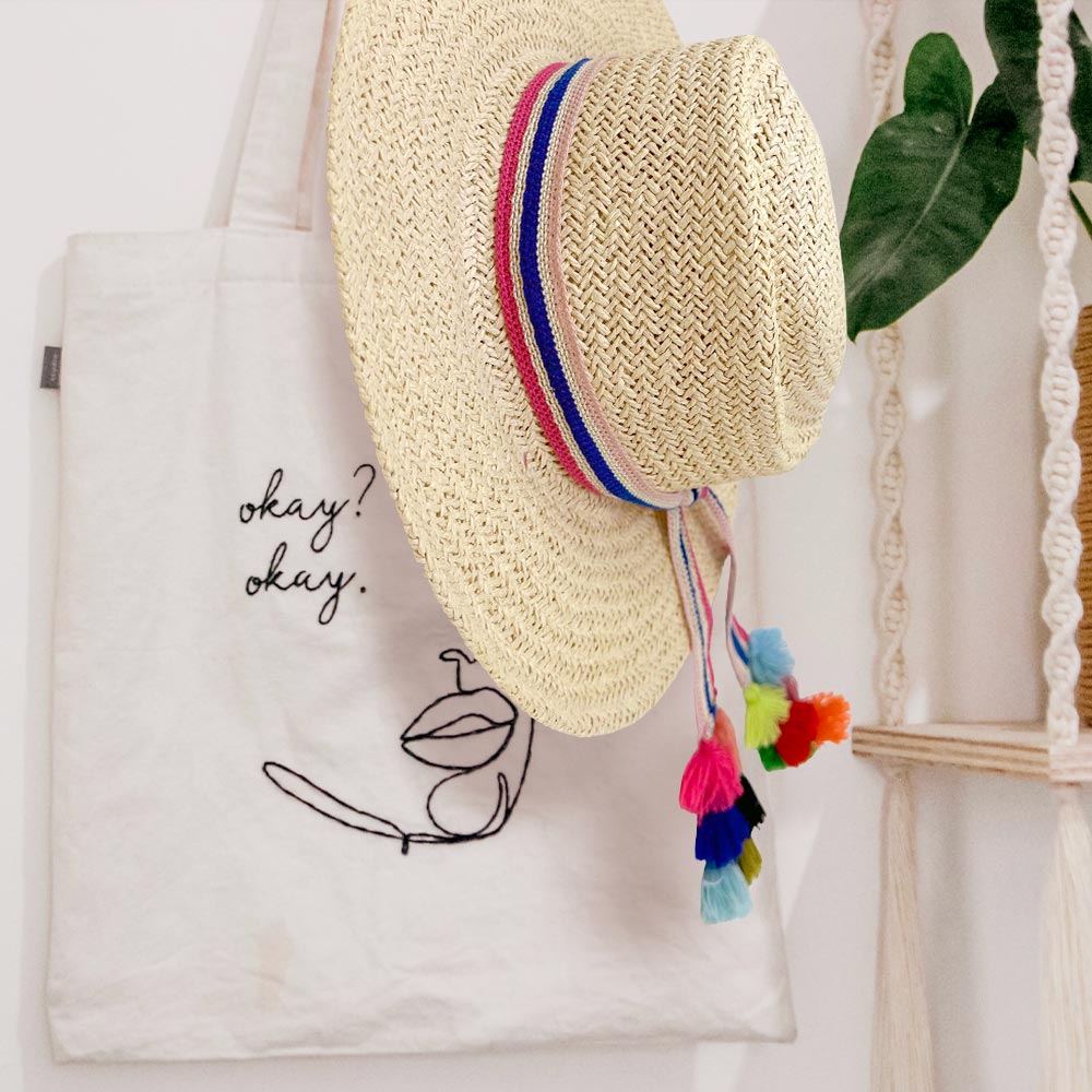 Madeline Love Fuchsia Striped Crochet Tassel Tip Hat Band - Hair Accessories
