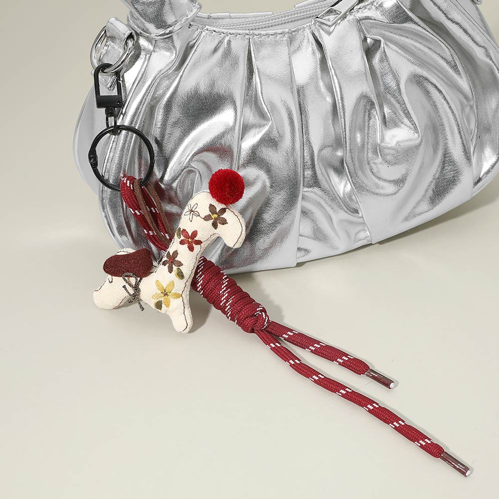 Madeline Love Ivory, Multi Cute Dachshund Dog Charm Knot Keychain Bag Charm - Bags & Wallets
