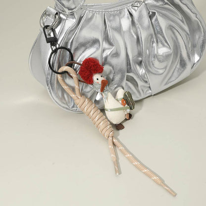 Madeline Love Ivory, Multi Cute Whimsical Goose Charm Knot Drop Keychain Bag Charm - Bags & Wallets