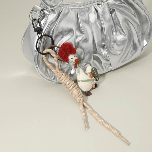 Madeline Love Ivory, Multi Cute Whimsical Goose Charm Knot Drop Keychain Bag Charm - Bags & Wallets