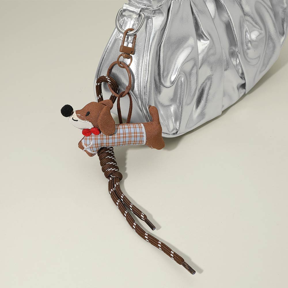 Madeline Love Brown, Multi Cute Dachshund Dog Charm Knot Keychain Bag Charm - Bags & Wallets