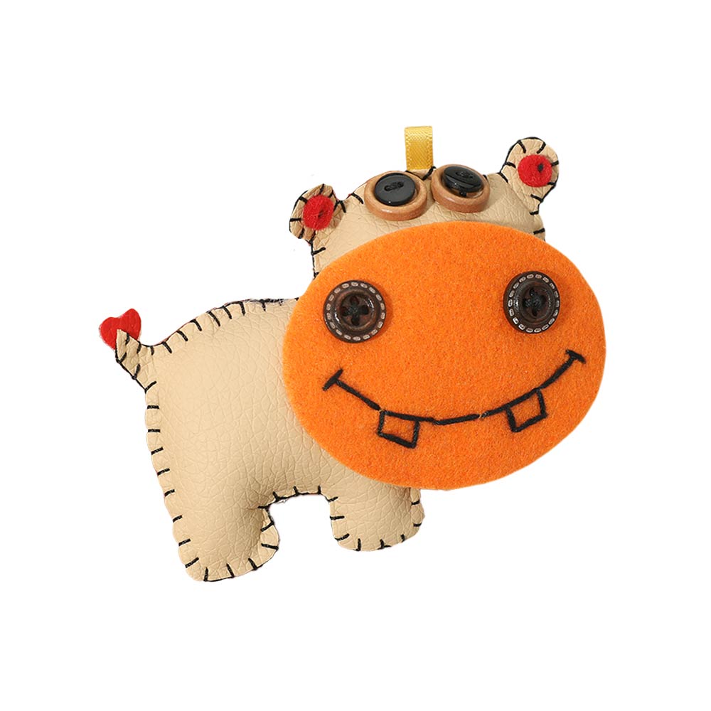 Madeline Love Neutral, Orange Cute Patchwork Monster Animal Doll Pouch Keychain Bag Charm - Bags & Wallets - desc