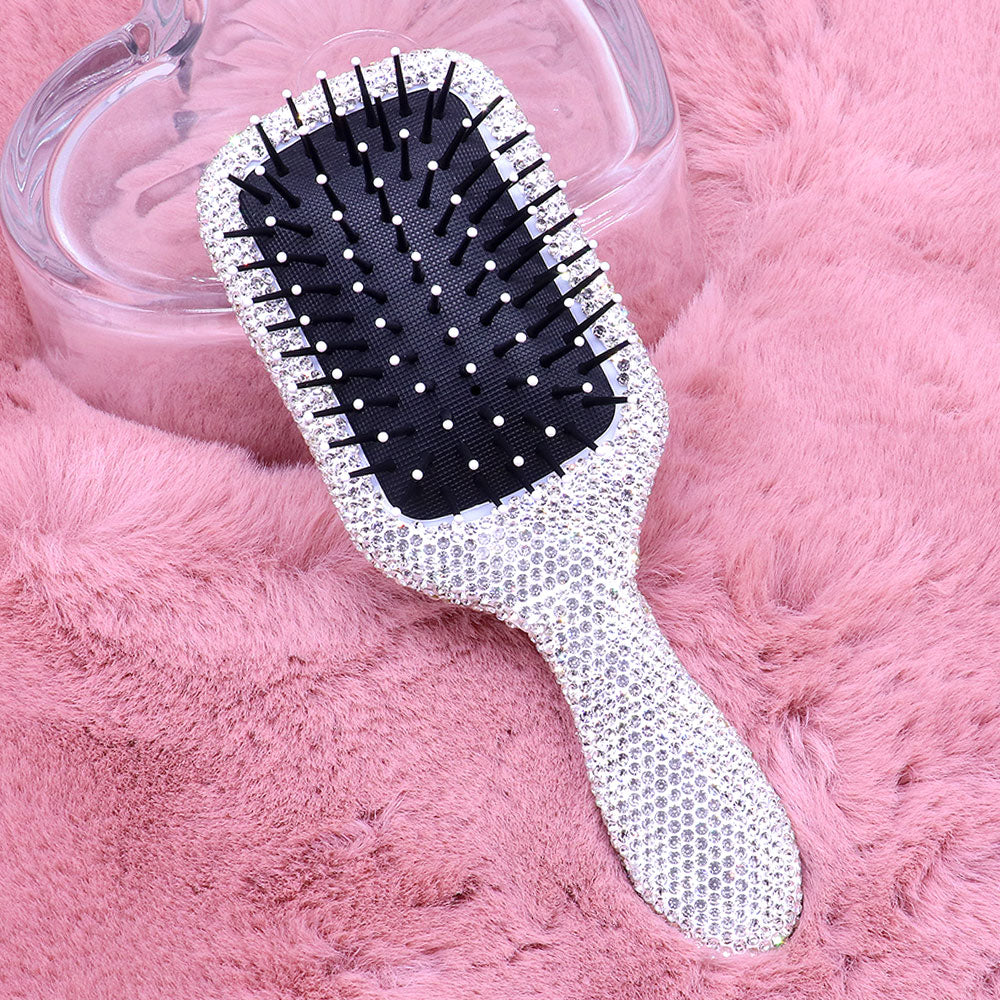 Madeline Love Clear Rhinestone Pave Hair Brush - Beauty & Cosmetics