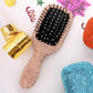 Madeline Love Peach Rhinestone Pave Hair Brush - Beauty & Cosmetics