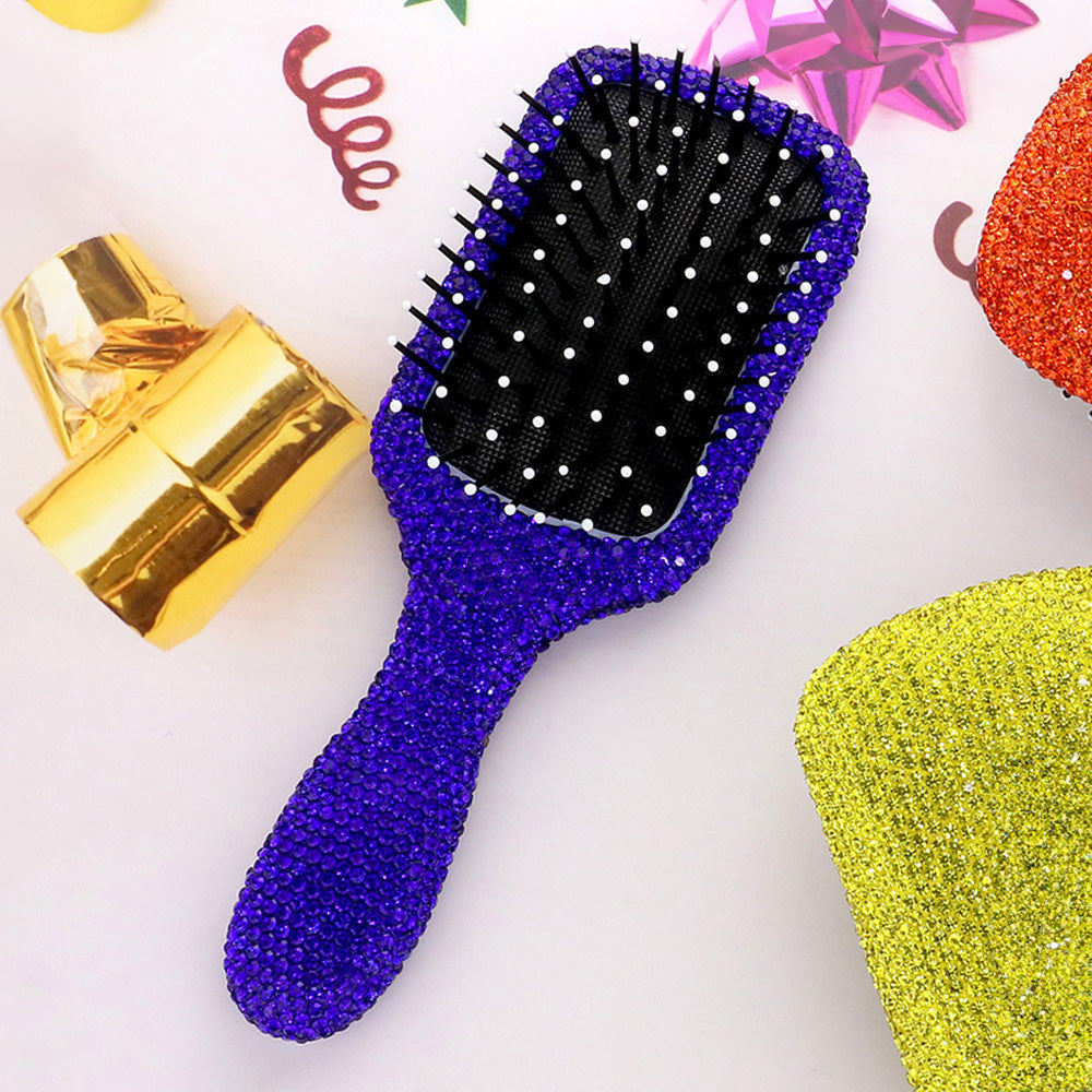 Madeline Love Sapphire Rhinestone Pave Hair Brush - Beauty & Cosmetics