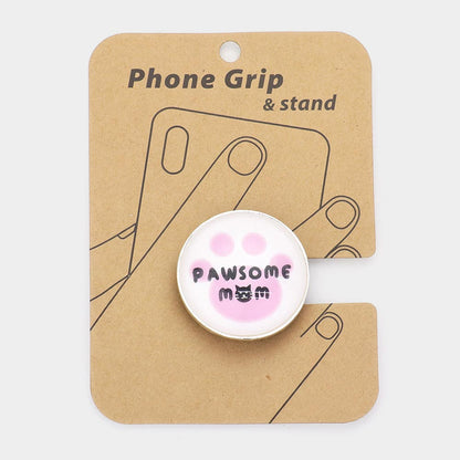 Madeline Love Pink PAWSOME CAT MOM Adhesive Phone Grip and Stand - Hair Accessories