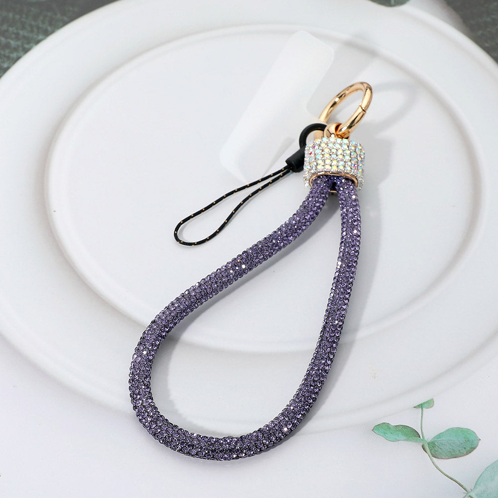 Madeline Love Purple Bling Studded Phone Strap Keychain Bag Charm - Jewelry