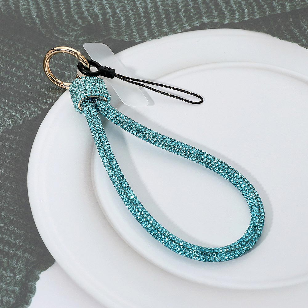 Madeline Love Turquoise Bling Studded Phone Strap Keychain Bag Charm - Jewelry