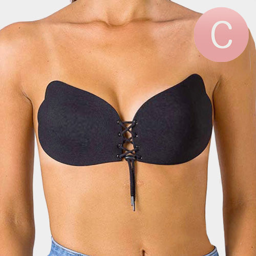 Madeline Love Black C Strapless Adhesive Corset Push Bra - Hair Accessories