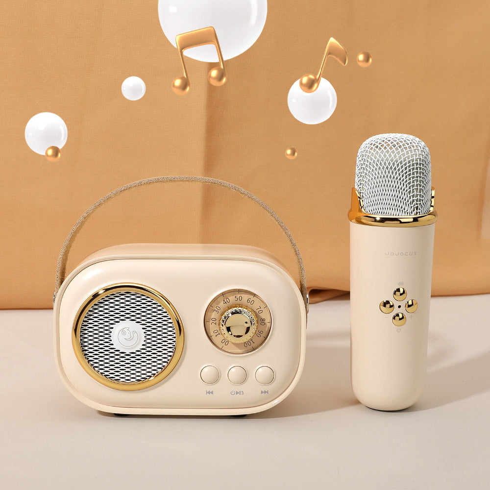 Madeline Love Ivory Mini Retro  Karaoke Machine Portable Bluetooth Speaker with Microphone - Kids
