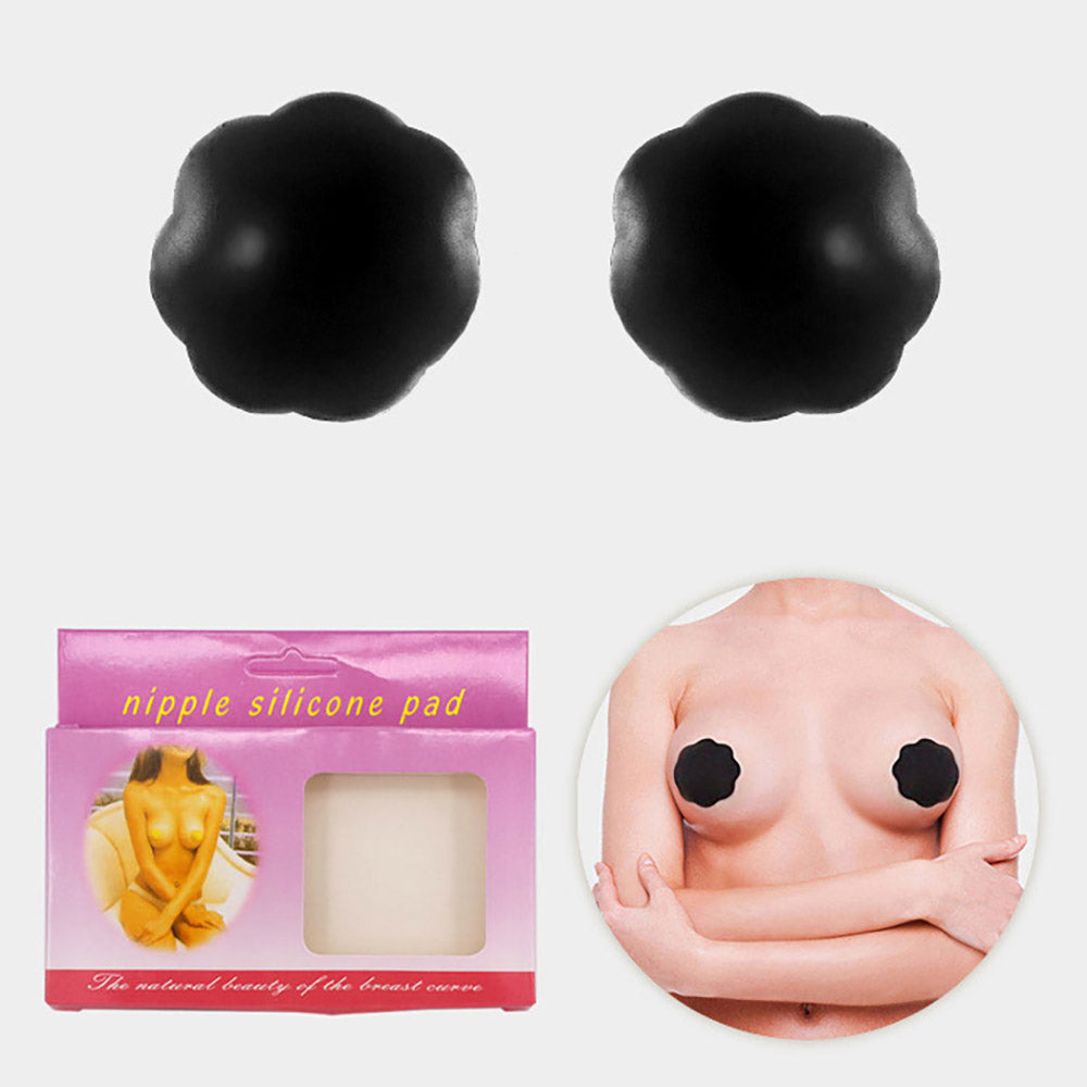 Madeline Love Black Flower Silicone Breast Nipple Covers - Jewelry