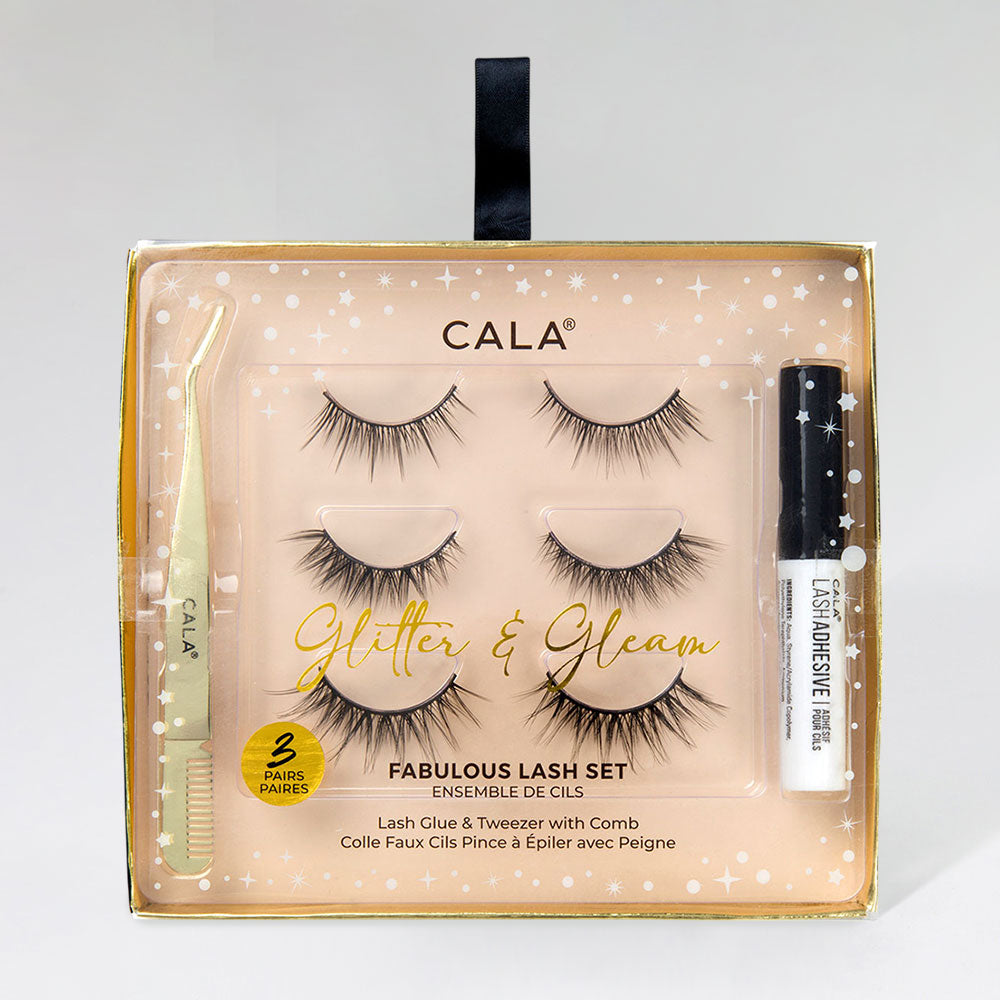 Madeline Love Black, Gold 3Pairs - Glitter and Glam Fabulous Lash Set - Beauty & Cosmetics