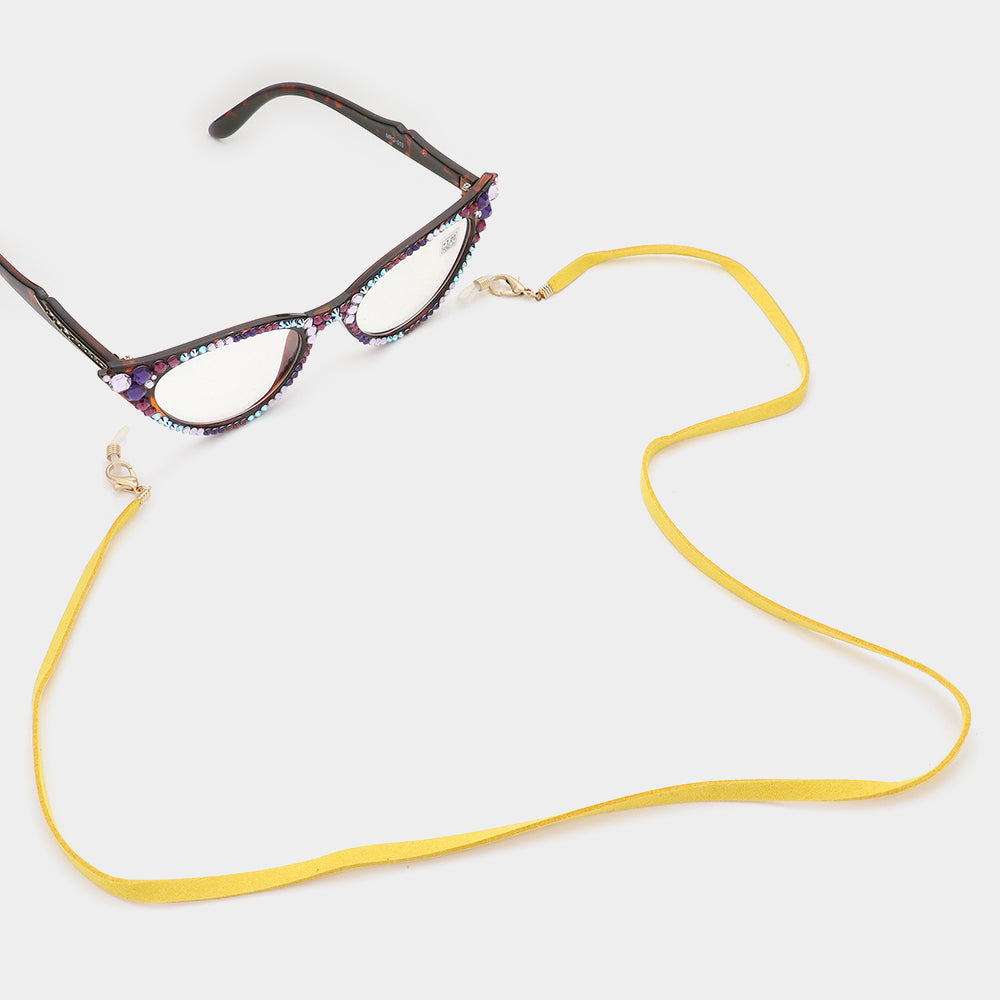 Madeline Love Mustard Suede Mask Chain / Glasses Chain / I.D Holder Necklace - Sunglasses