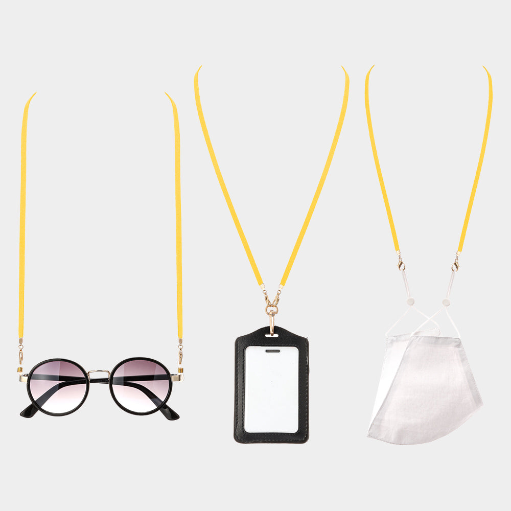 Madeline Love Mustard Suede Mask Chain / Glasses Chain / I.D Holder Necklace - Sunglasses - extra