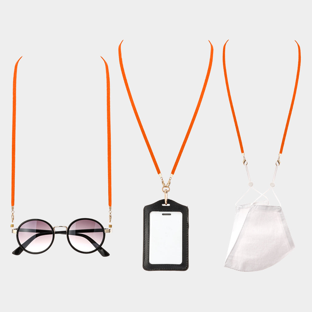 Madeline Love Orange Suede Mask Chain / Glasses Chain / I.D Holder Necklace - Sunglasses - extra