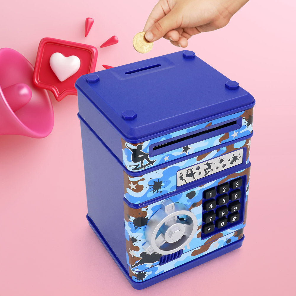 Madeline Love Blue HOT FOCUS - Kids Digital Safe Money Piggy Bank