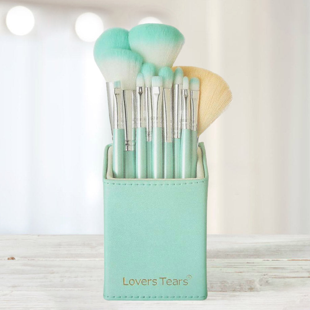 Madeline Love Mint 12PCS - Brushes and Holder Set - Beauty & Cosmetics