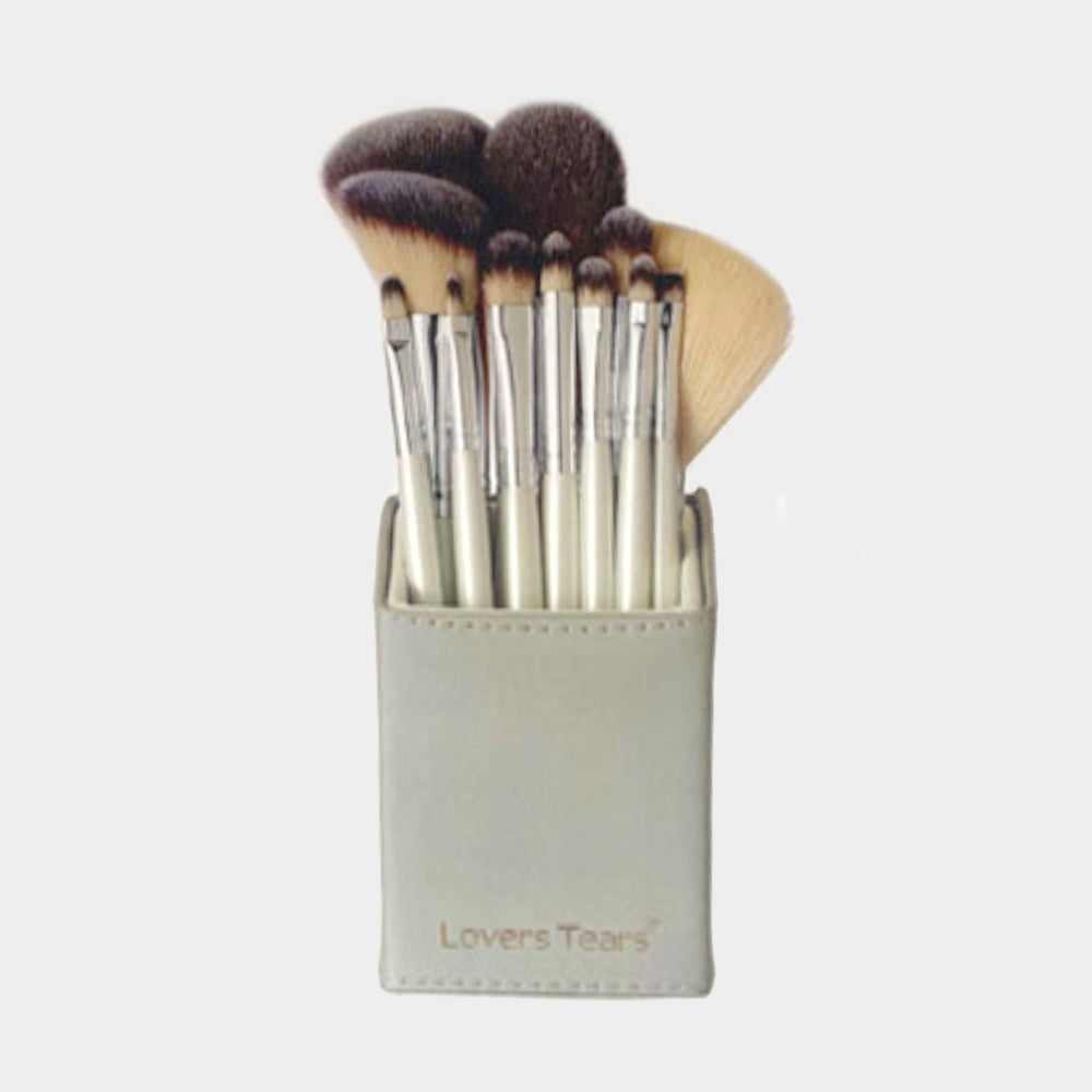 Madeline Love Gray 12PCS - Brushes and Holder Set - Beauty & Cosmetics