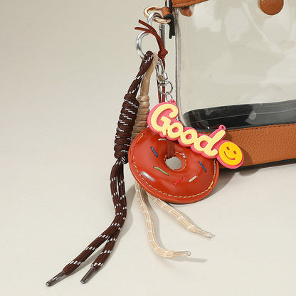 Madeline Love Red SECRET BOX_Faux Leather Donut GOOD Message Mixed Charm Bag Accessory - Bags & Wallets