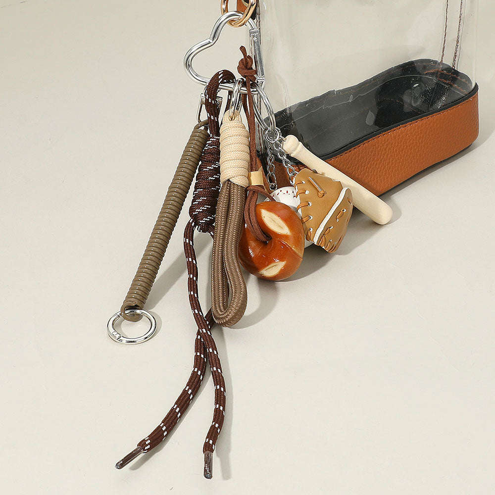 Madeline Love Brown SECRET BOX_Pretzel Bread Baseball Mixed Charm Bag Accessory - Bags & Wallets