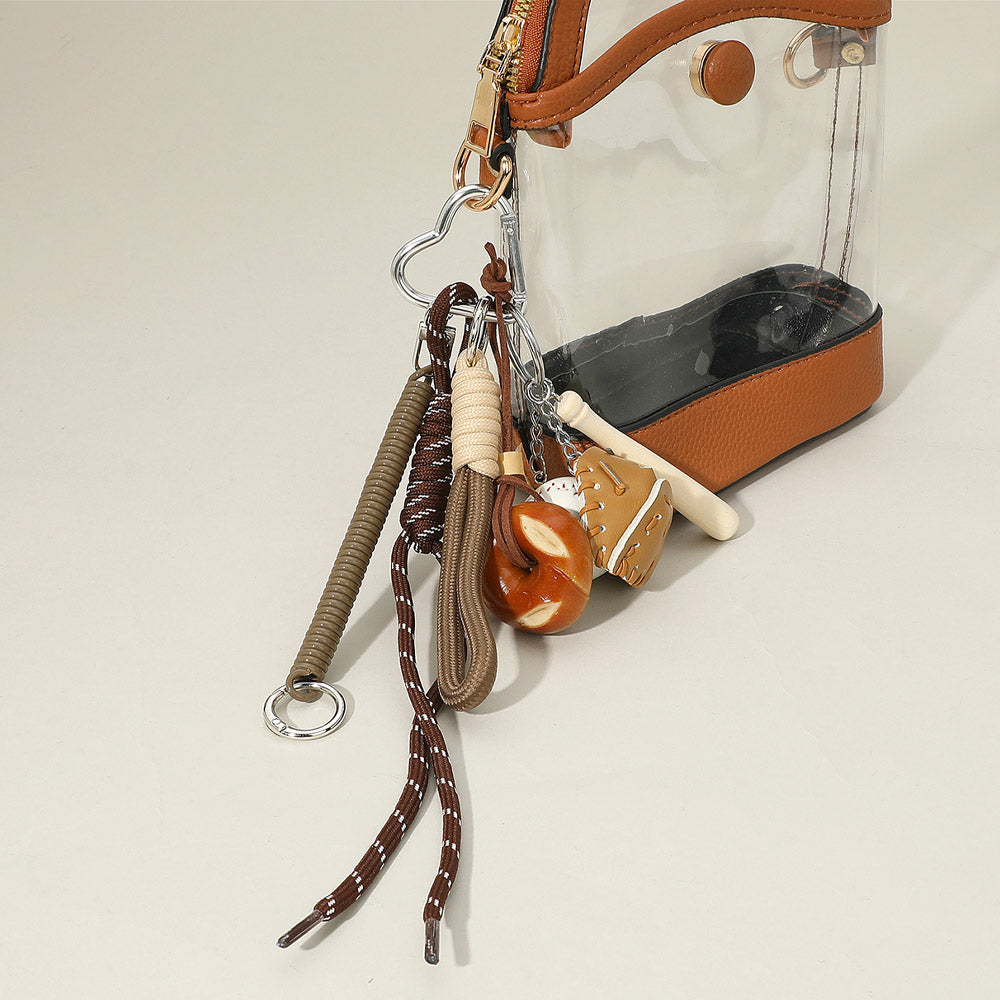 Madeline Love Brown SECRET BOX_Pretzel Bread Baseball Mixed Charm Bag Accessory - Bags & Wallets - desc
