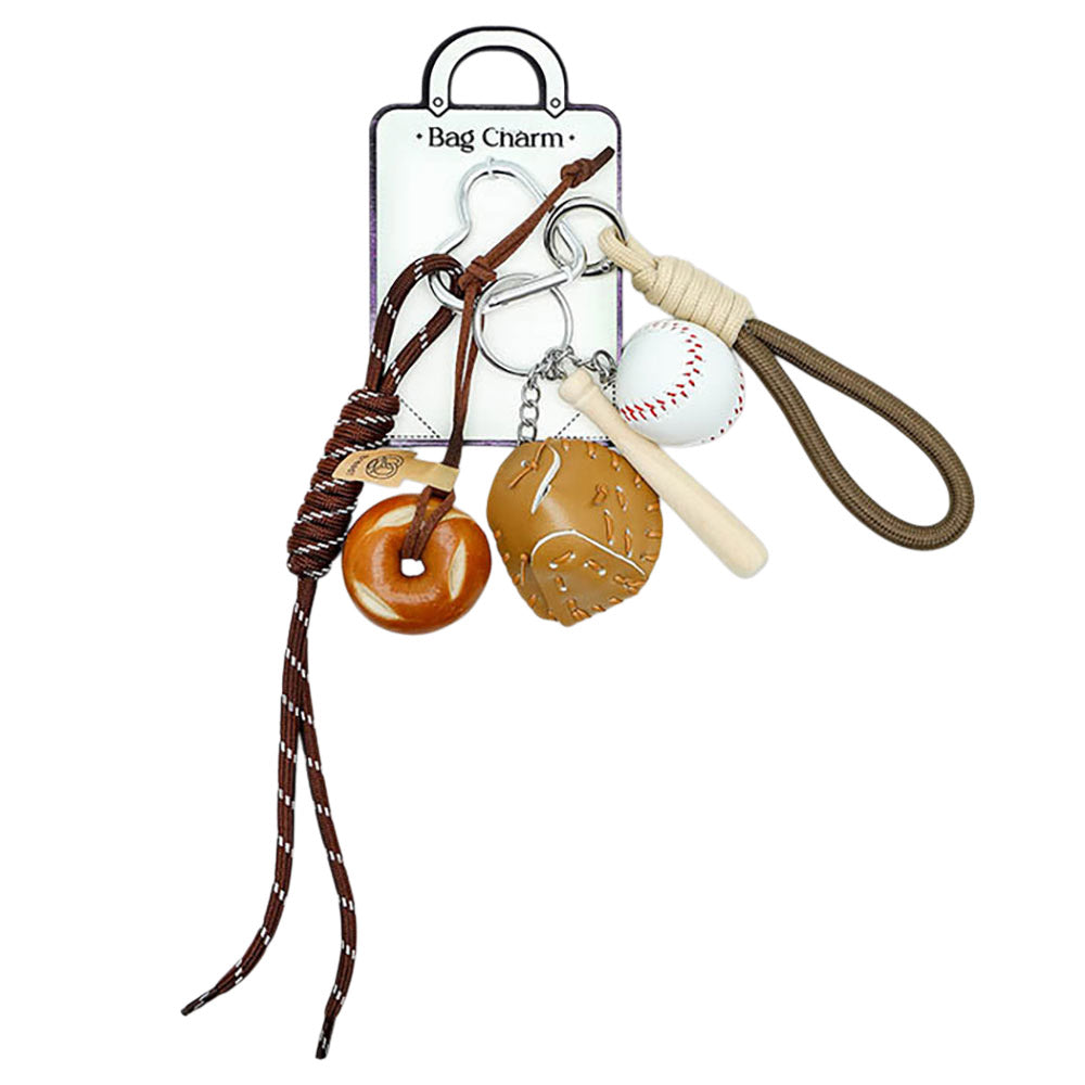 Madeline Love Brown SECRET BOX_Pretzel Bread Baseball Mixed Charm Bag Accessory - Bags & Wallets - extra
