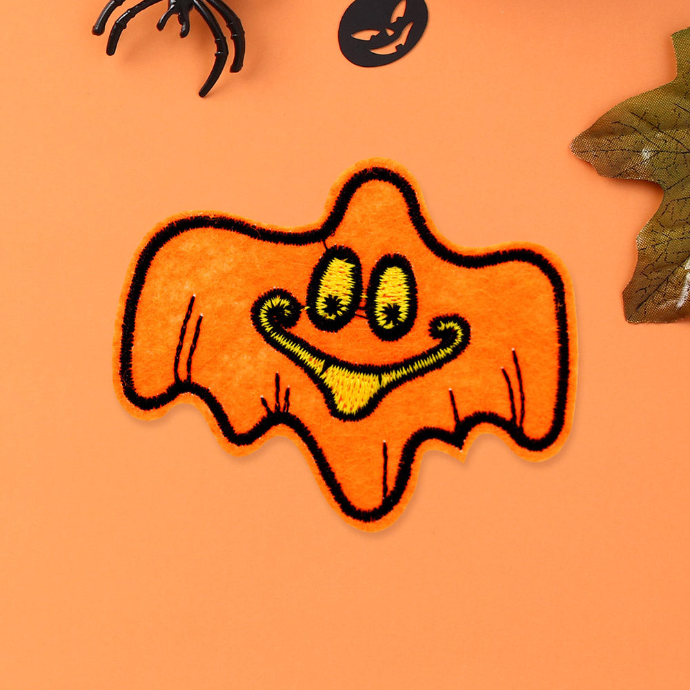 Madeline Love Orange Halloween Ghost Iron On Patch - Jewelry