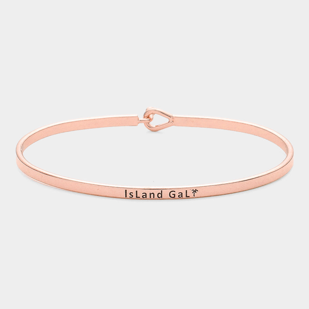 Madeline Love Rose Gold "Island Gal" Thin Brass Metal Hook Bracelet - Bracelets