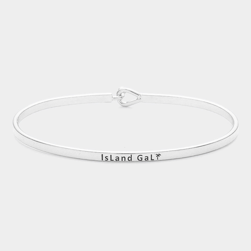 Madeline Love Rhodium "Island Gal" Thin Brass Metal Hook Bracelet - Bracelets