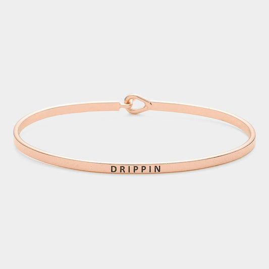 Madeline Love Rose Gold "Drippin" Thin Brass Metal Hook Bracelet - Bracelets