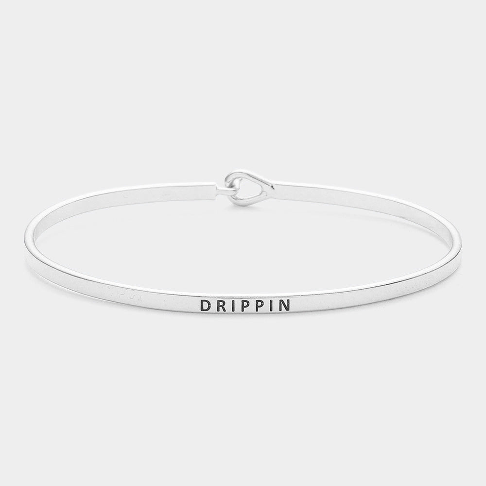 Madeline Love Rhodium "Drippin" Think Brass Metal Hook Bracelet - Bracelets