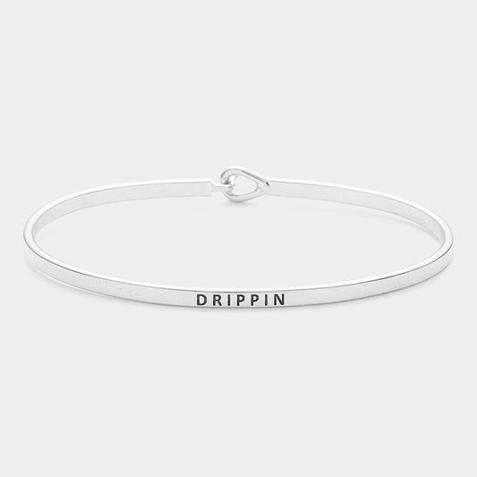 Madeline Love Rhodium "Drippin" Think Brass Metal Hook Bracelet - Bracelets