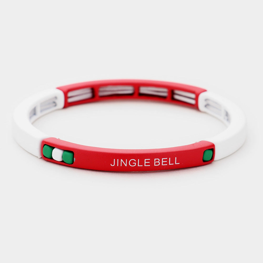 Madeline Love Multi JINGLE BELL Message Stretch Bracelet - Bracelets