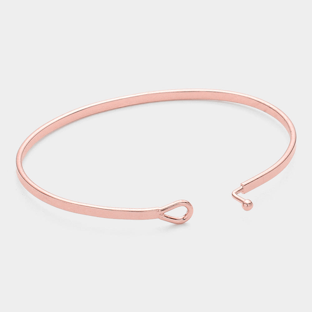 Madeline Love Rose Gold "OMG" Thin Brass Metal Hook Bracelet - Bracelets - desc