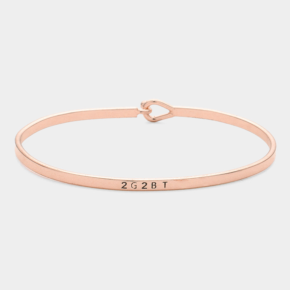 Madeline Love Rose Gold '2G2BT' Brass Thin Metal Hook Bracelet - Bracelets