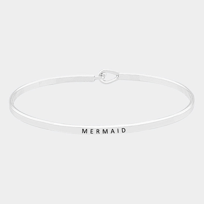 Madeline Love Rhodium "Mermaid" Brass thin metal hook bracelet - Bracelets