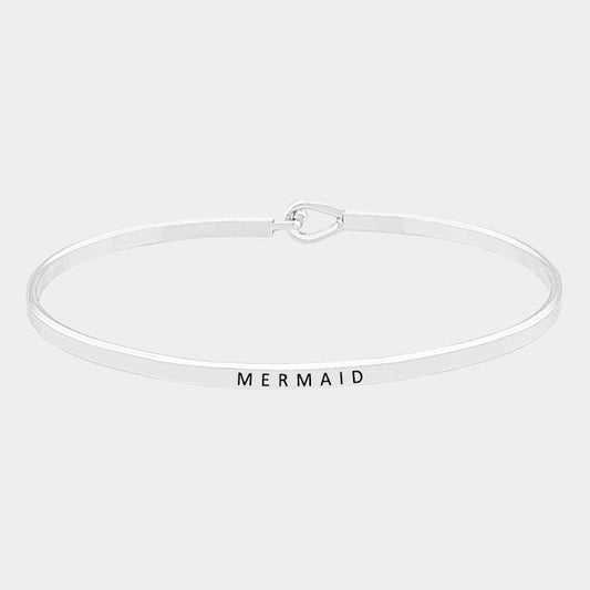 Madeline Love Rhodium "Mermaid" Brass thin metal hook bracelet - Bracelets