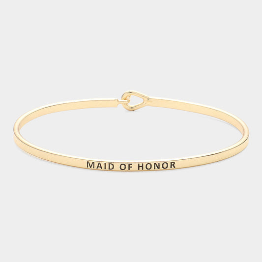 Madeline Love Gold Maid of Honor Thin Metal Hook Bracelet - Bracelets