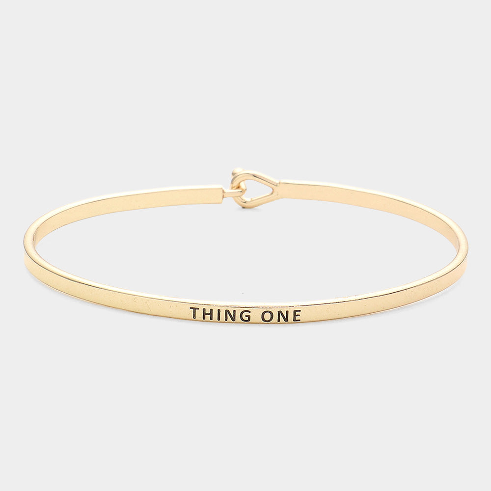 Madeline Love Gold "Thing One" Thin Brass Metal Hook Bracelet - Bracelets