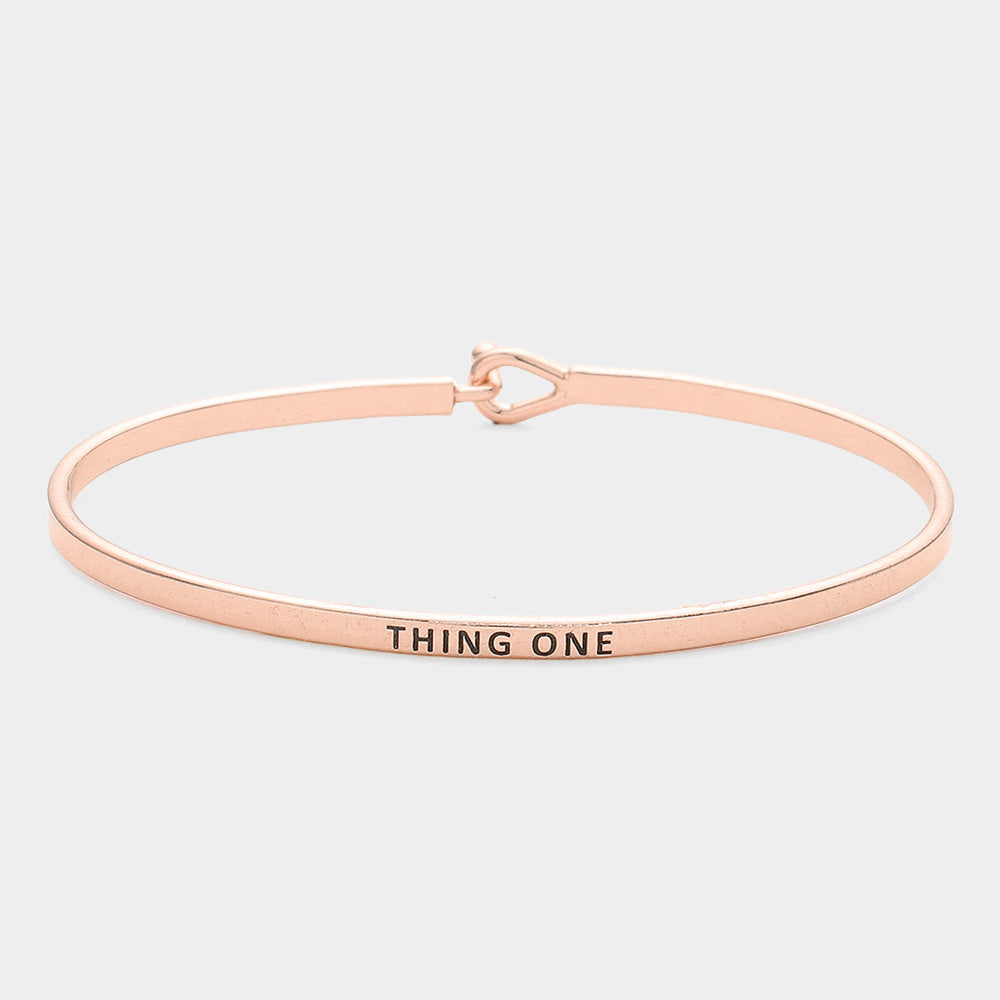 Madeline Love Rose Gold "Thing One" Thin Brass Metal Hook Bracelet - Bracelets