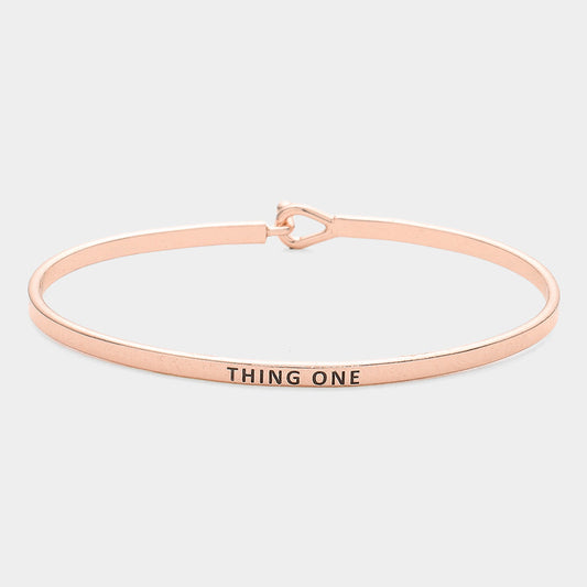 Madeline Love Rose Gold "Thing One" Thin Brass Metal Hook Bracelet - Bracelets