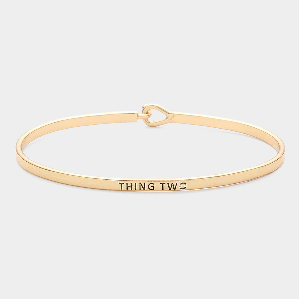 Madeline Love Gold "Thing Two" Thin Brass Metal Hook Bracelet - Bracelets